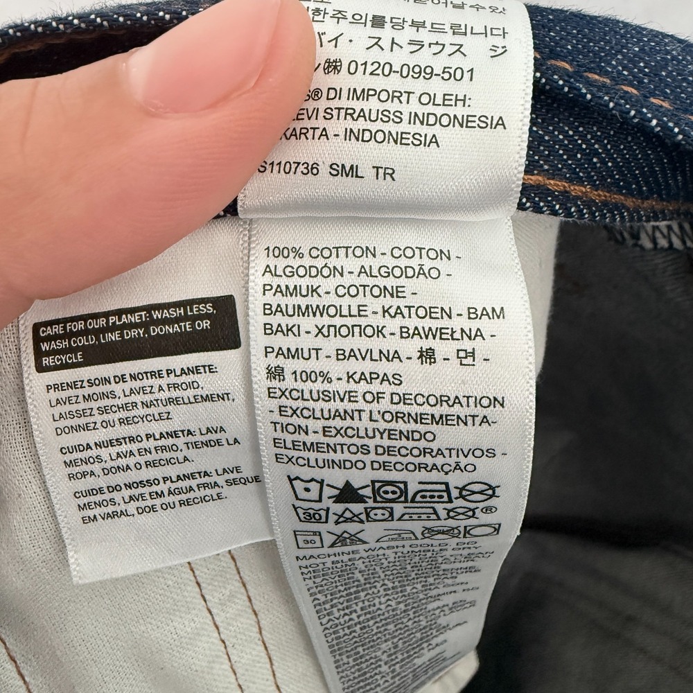 Levis Jeans Mens 35x36 (36x35) Blue Dark Wash Original Straight Leg Raw Denim - Picture 3 of 12